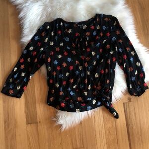Madewell floral wrap top